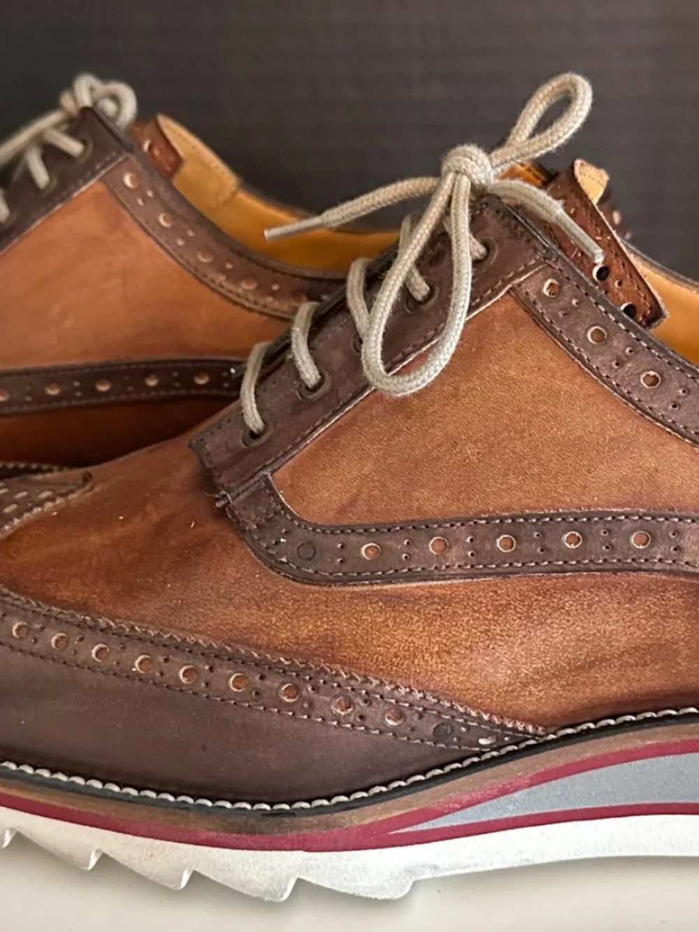 Jose Real | Derby Sport BROWN Multi Tone | Italian Nubuck Leather | 42 | A618